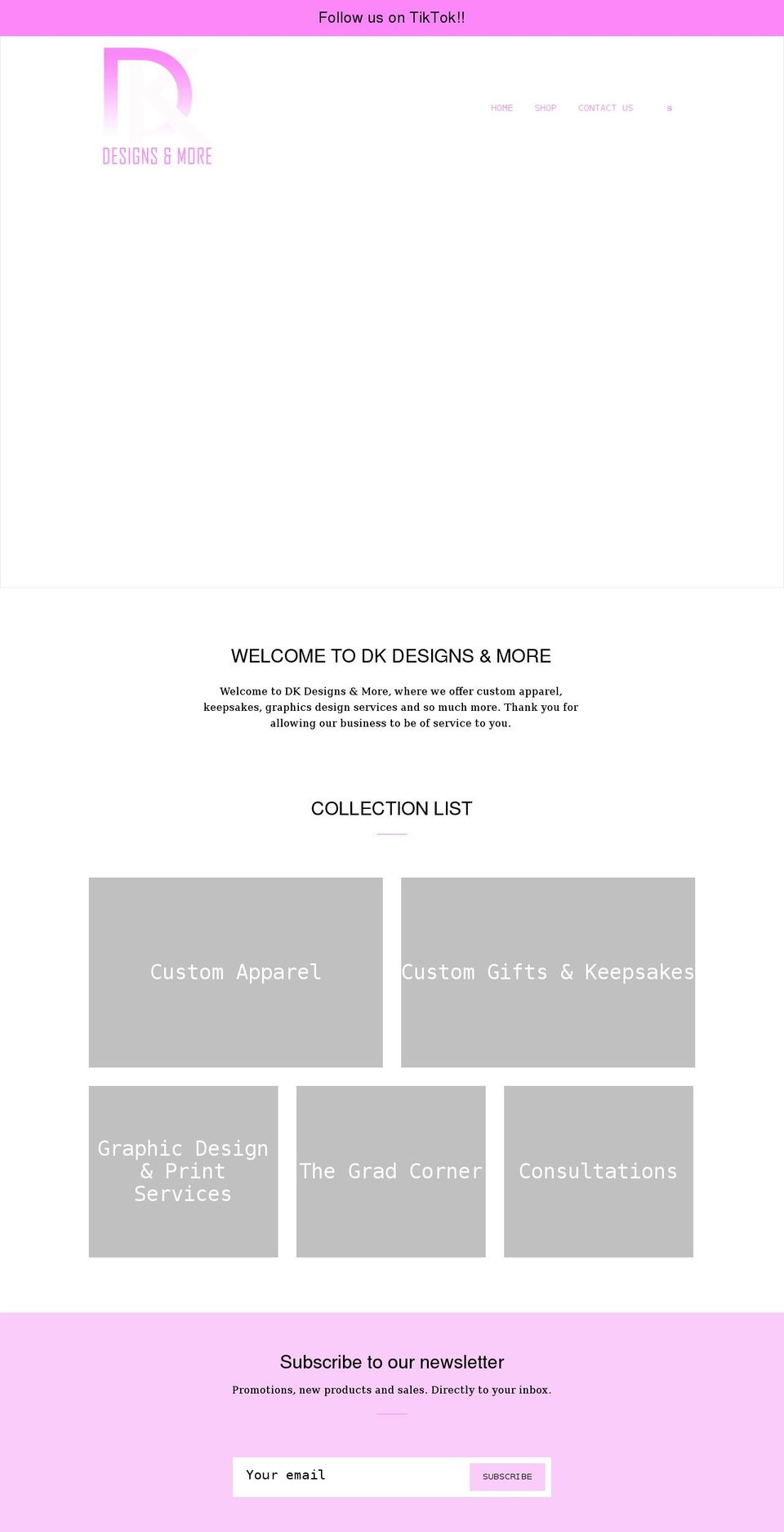 dkdesignsandmore.com shopify website screenshot