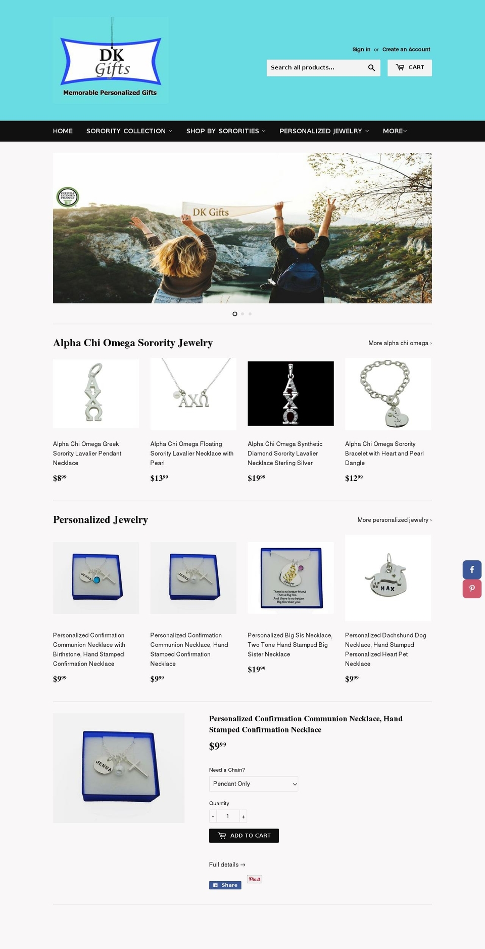 dkgifts.com — Shopify storefront screenshot