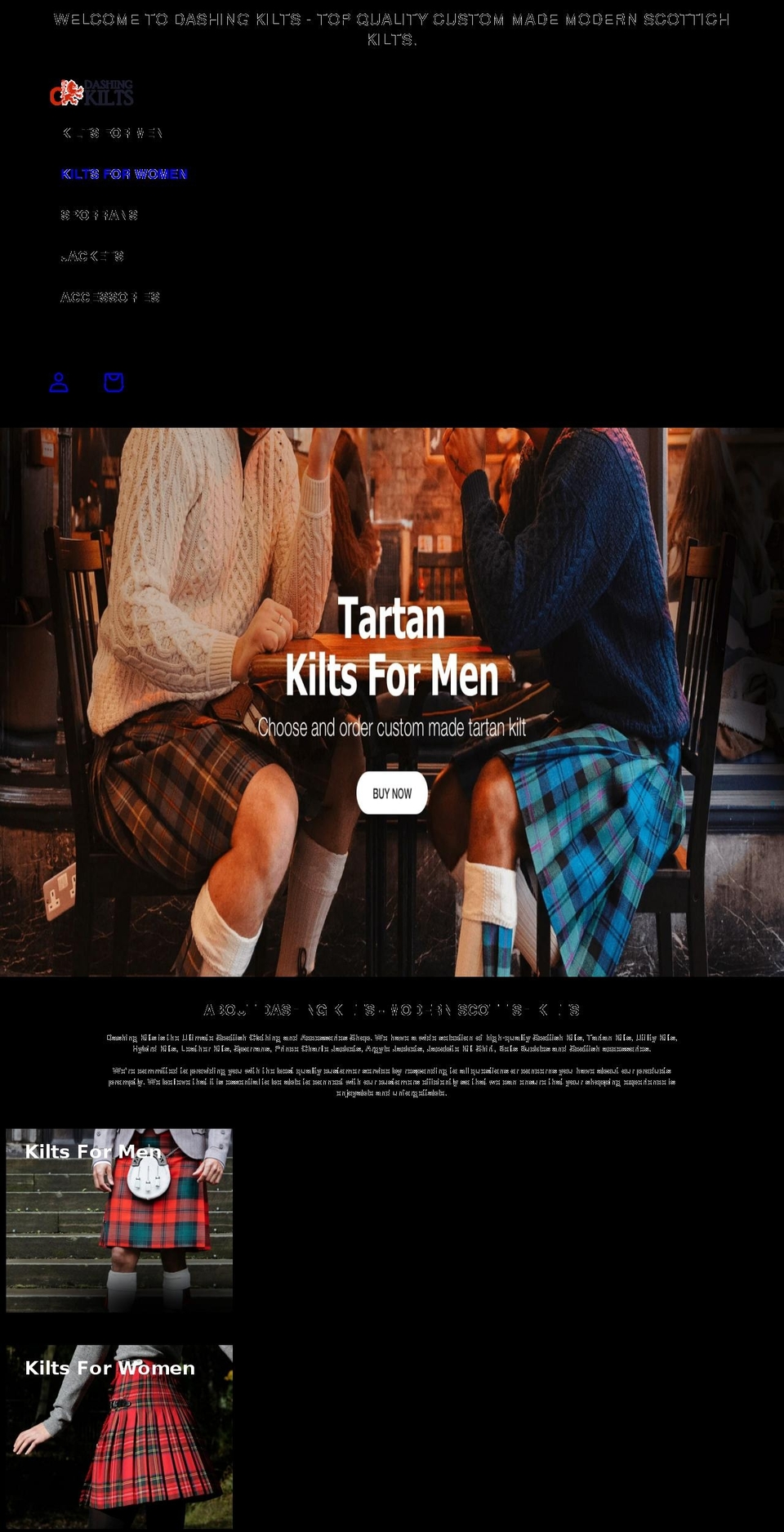 dkilts.com shopify website screenshot
