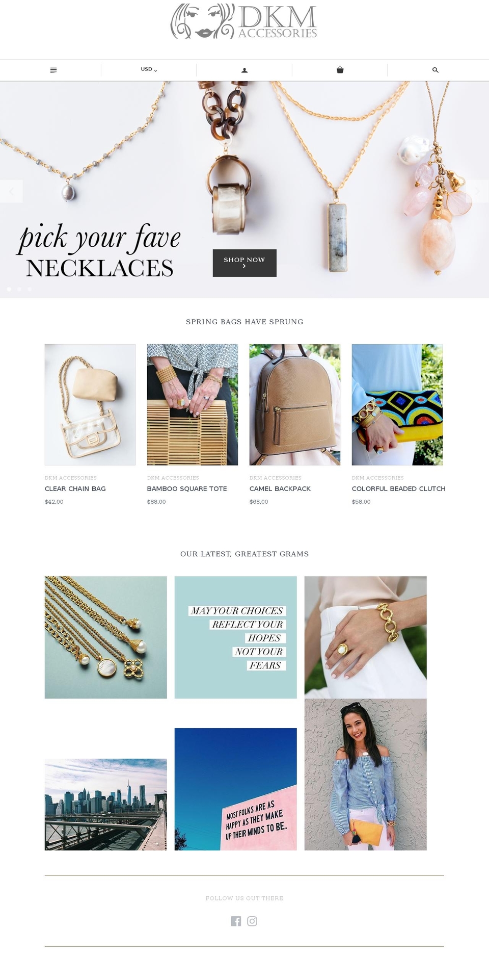 dkmaccessories.com shopify website screenshot