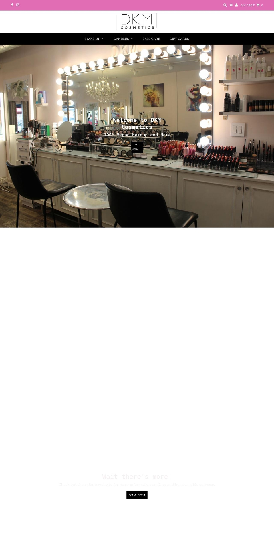 dkmcosmetics.myshopify.com shopify website screenshot