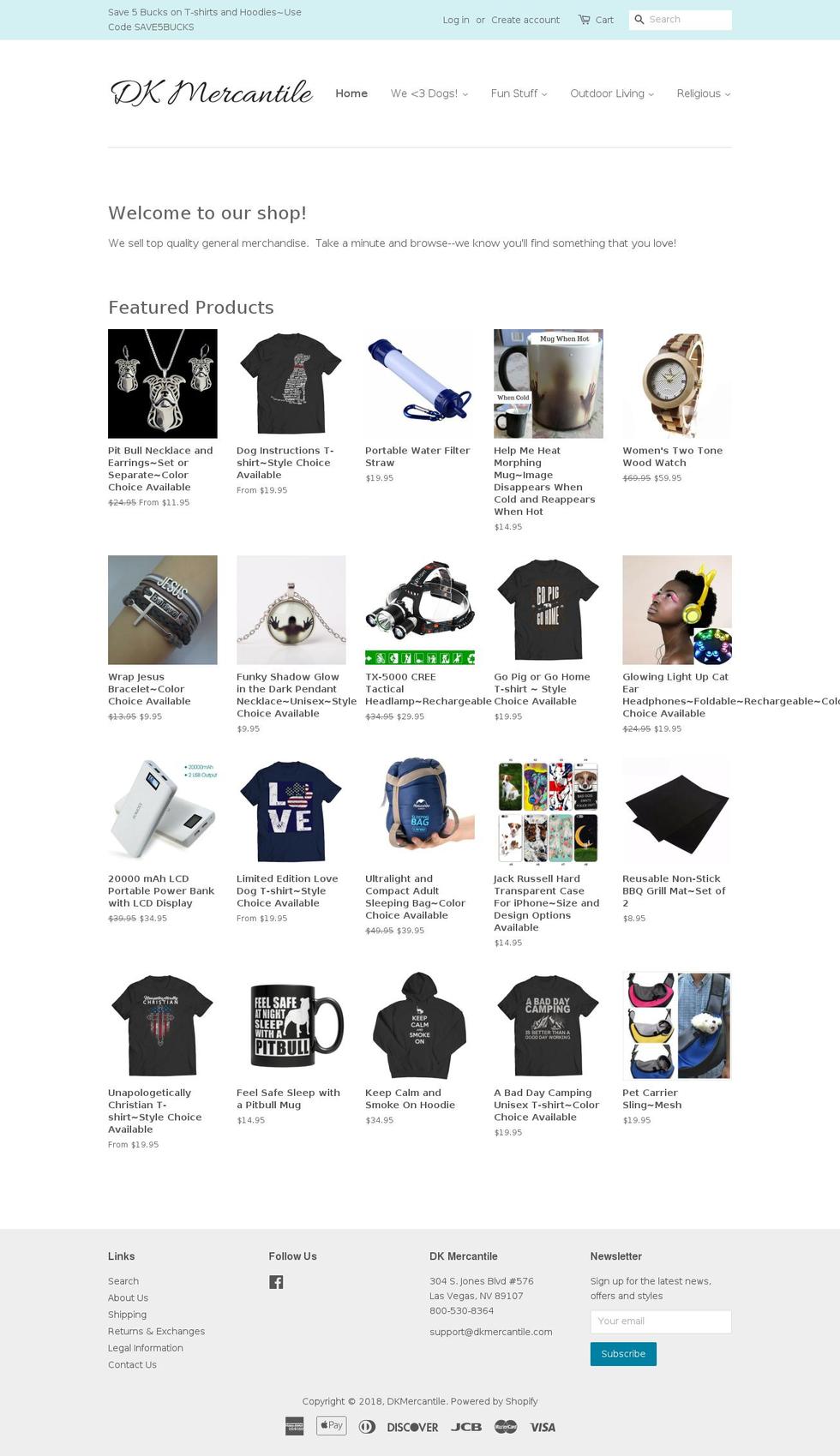 dkmercantile.com — Shopify storefront screenshot