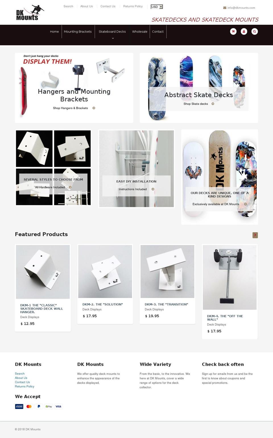 dkmounts.com shopify website screenshot