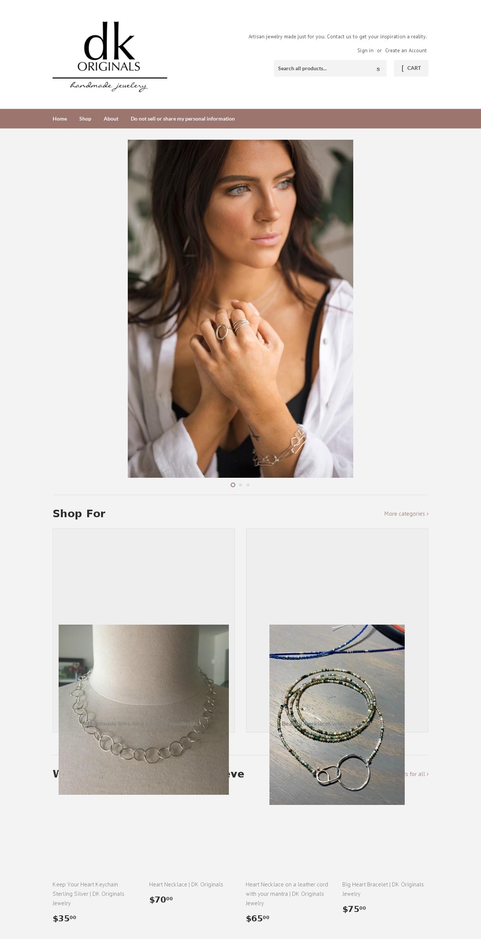 dkoriginalsjewelry.com shopify website screenshot