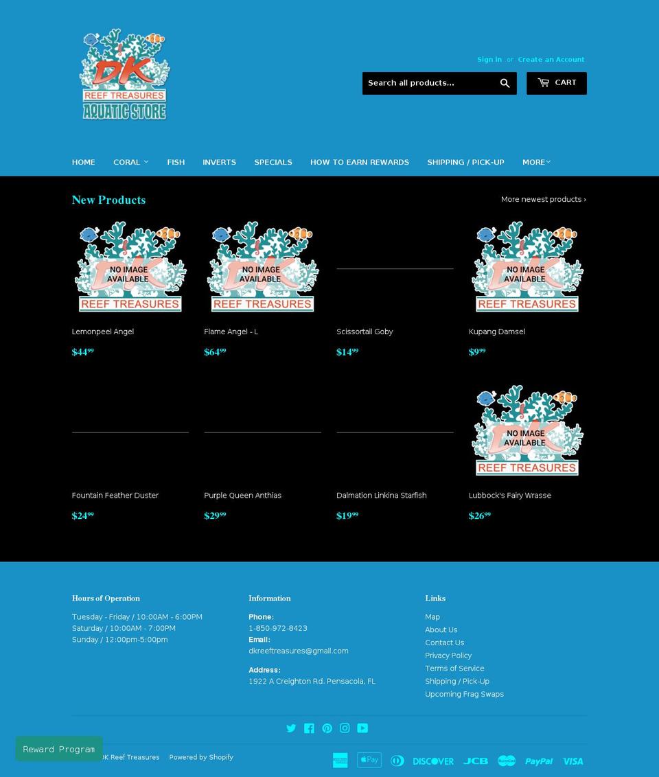 dkreeftreasures.com — Shopify storefront screenshot