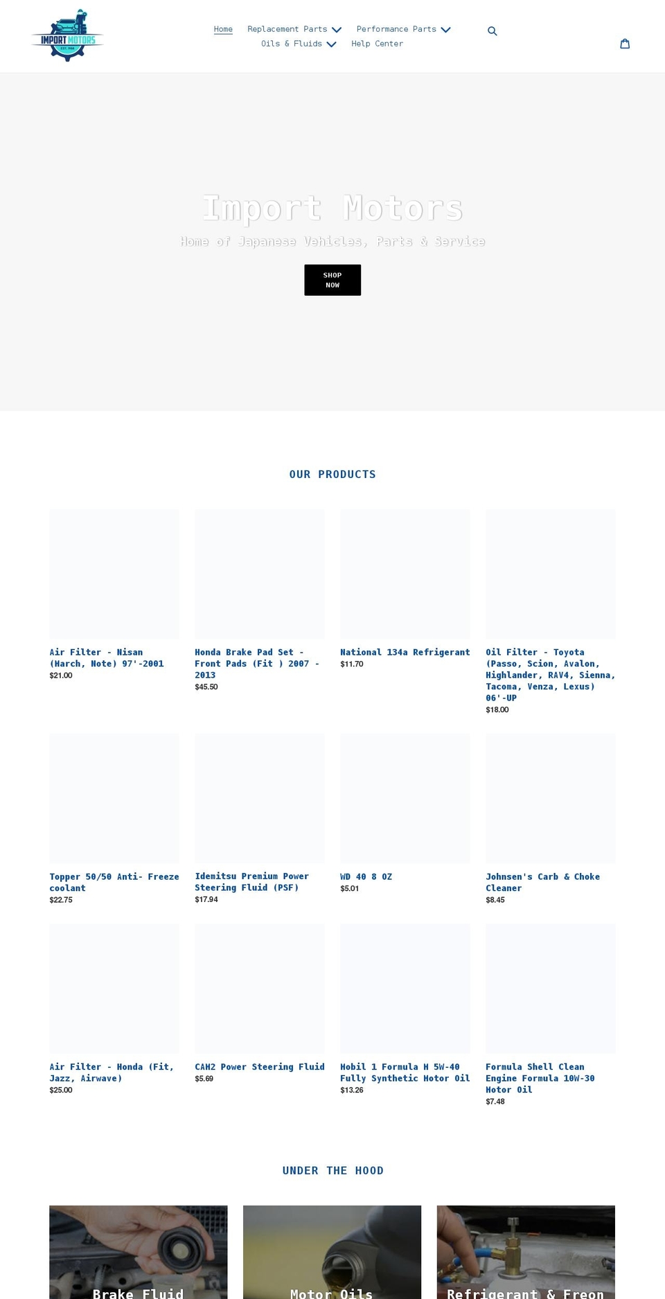 dksimportmotors.com shopify website screenshot