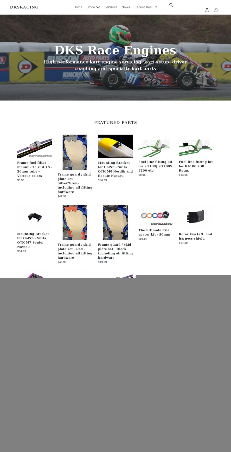 dksracing.com.au shopify website screenshot