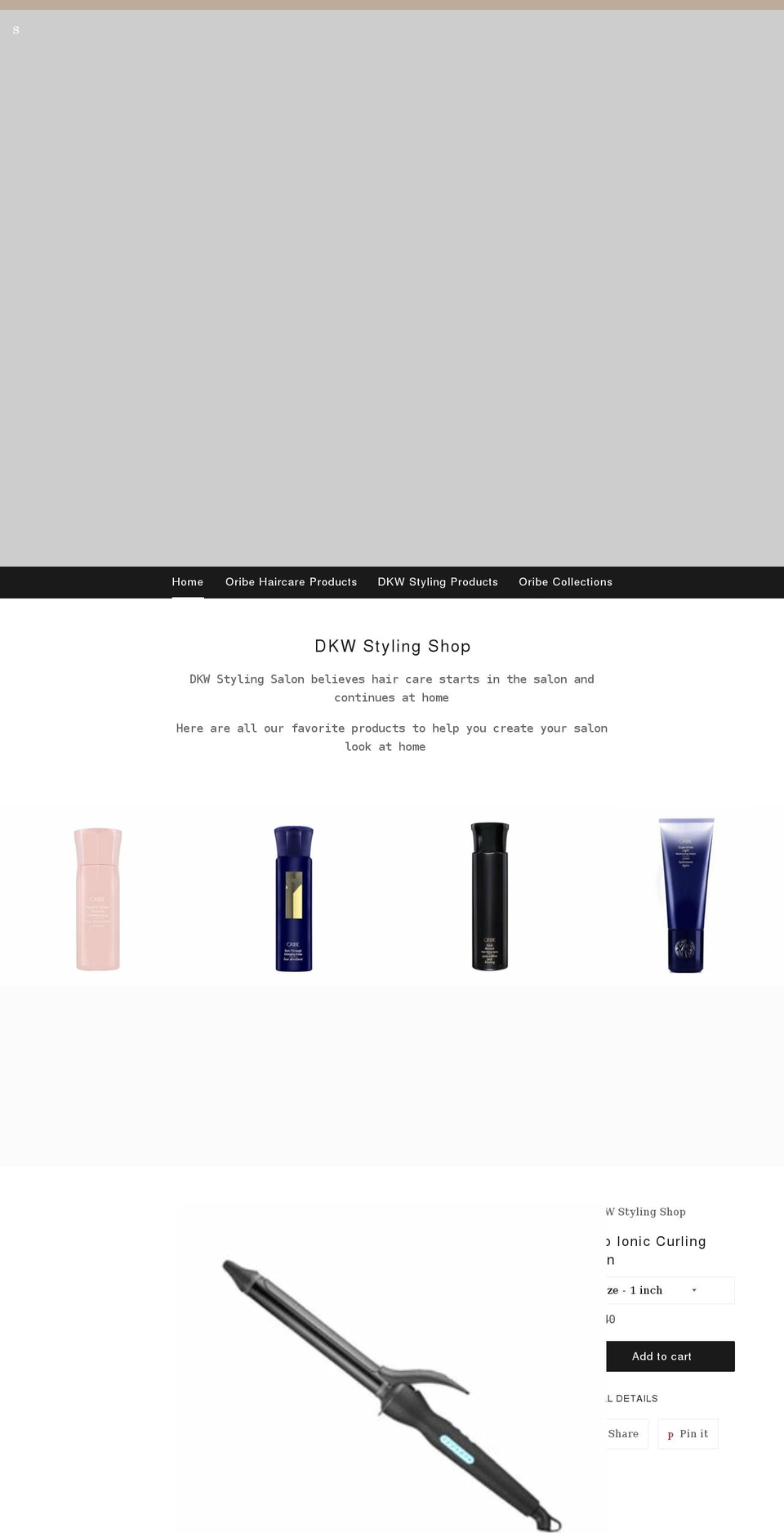 dkwstylingshop.com shopify website screenshot