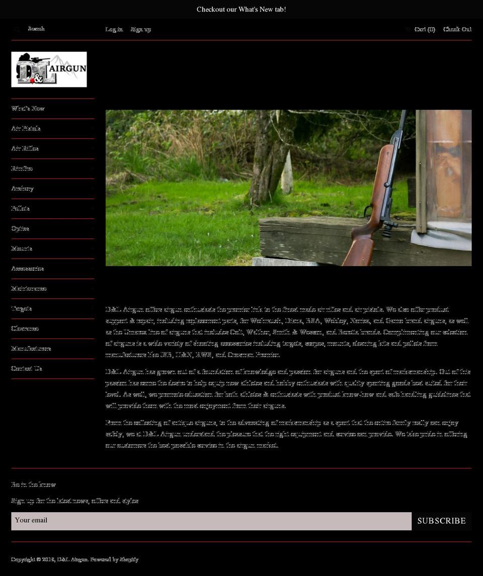 dlairgun.com — Shopify storefront screenshot