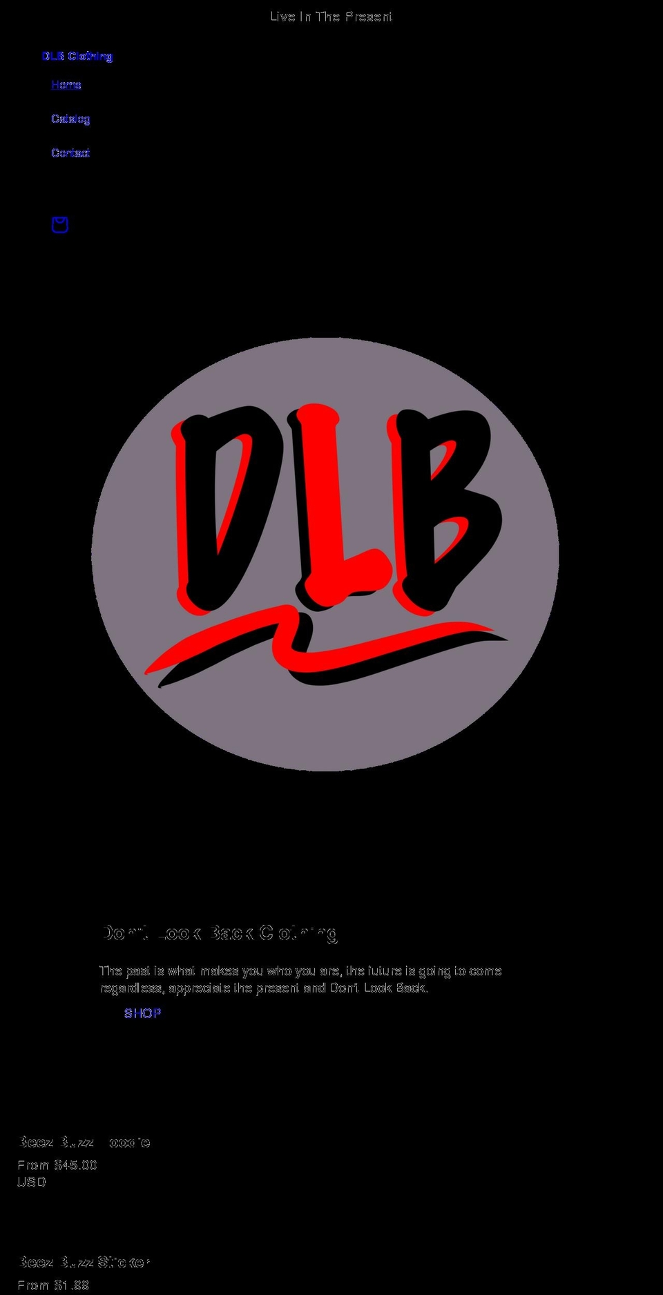 dlbclothing.com shopify website screenshot