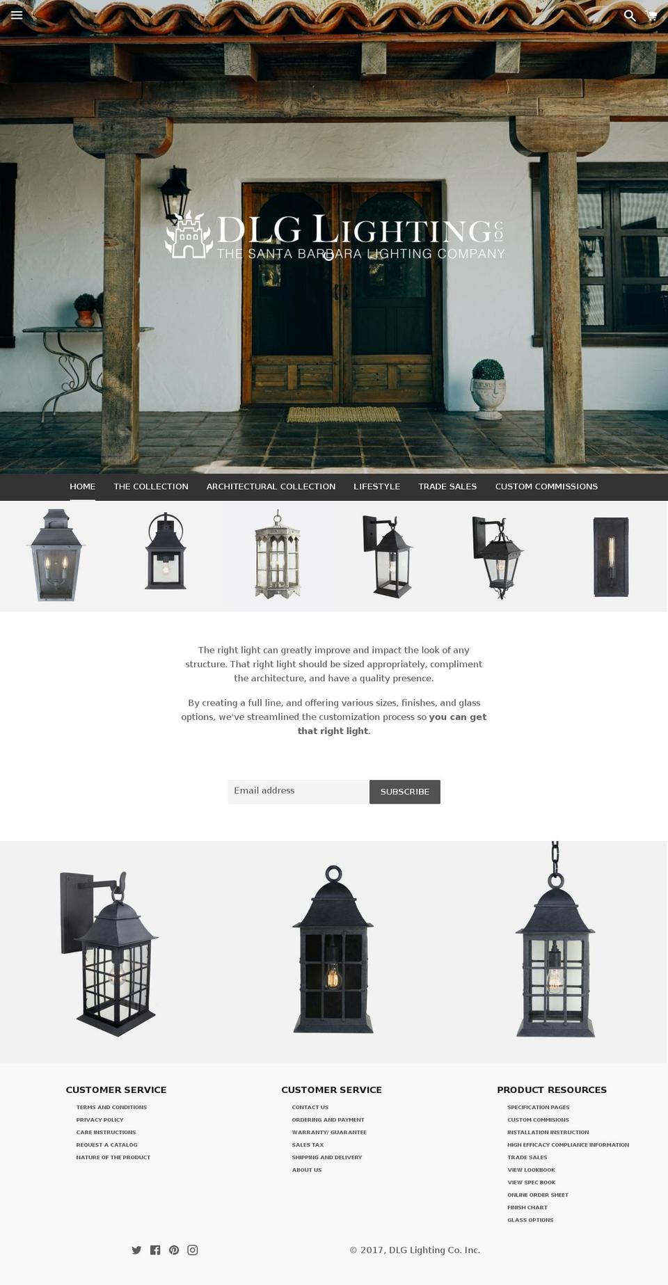 Santa Barbara Lighting Shopify theme site example dlglighting.com