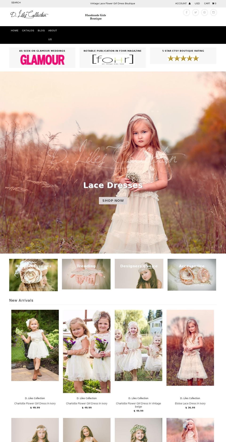 dlilescollection.com shopify website screenshot