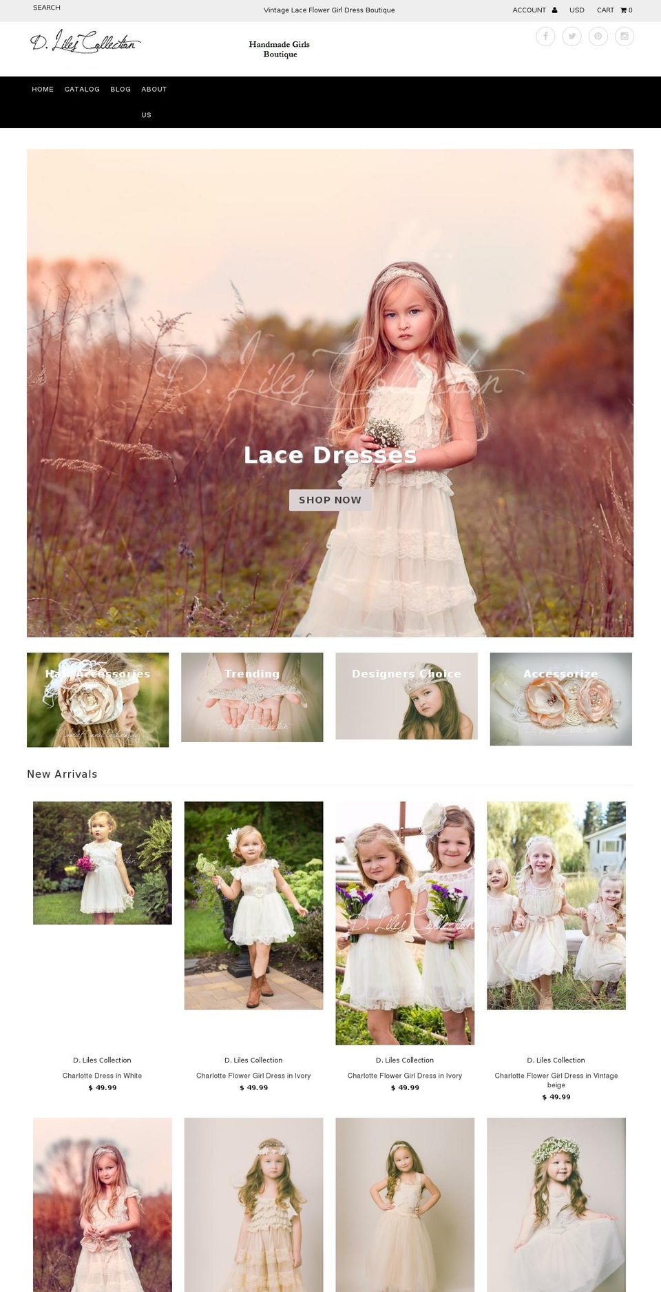 dlilescollection.net shopify website screenshot