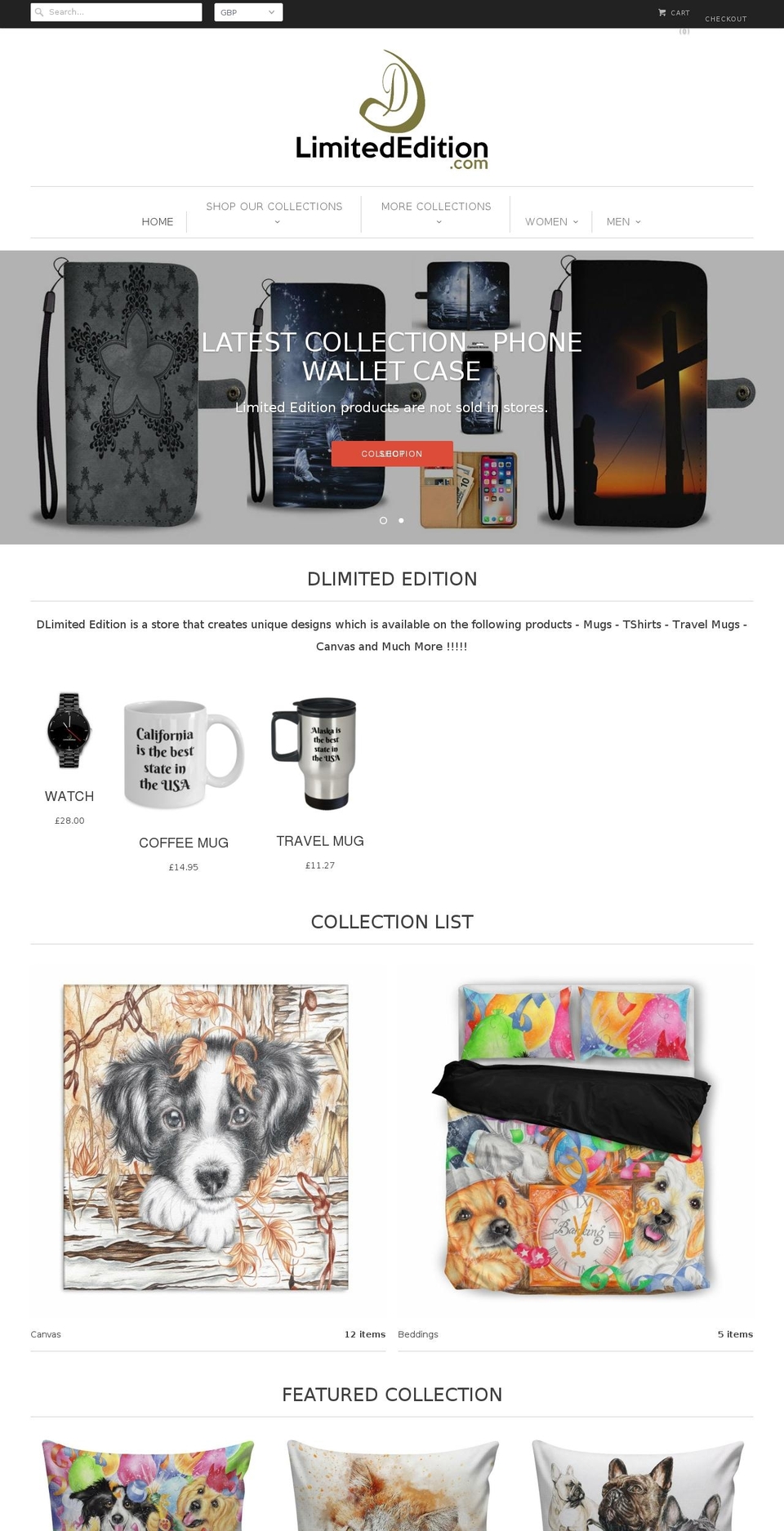 dlimitededition.com — Shopify storefront screenshot