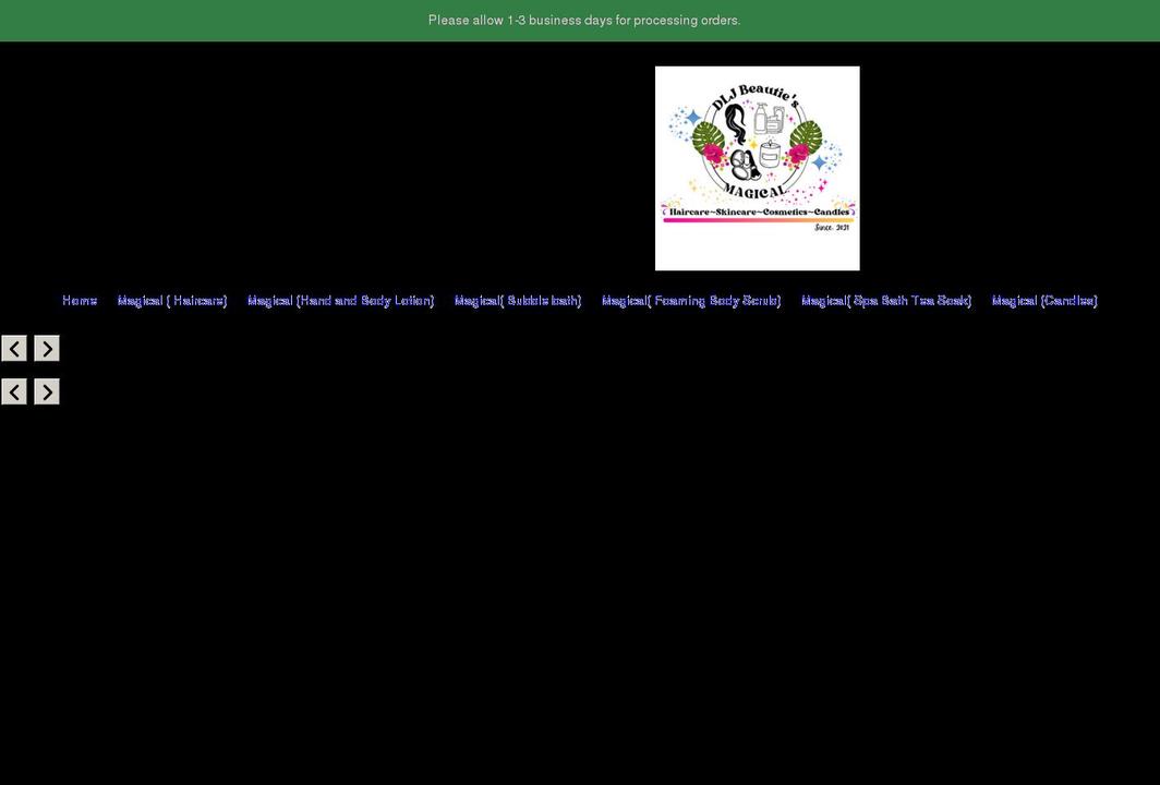 dljbeautiesmagical.com shopify website screenshot