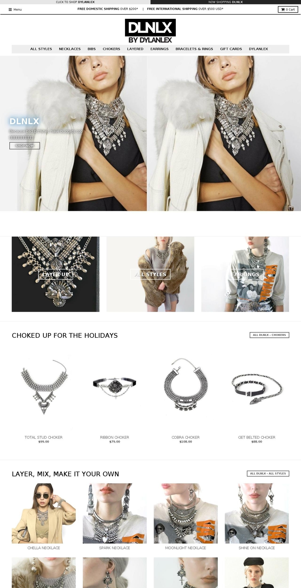 dlnlx.com — Shopify storefront screenshot