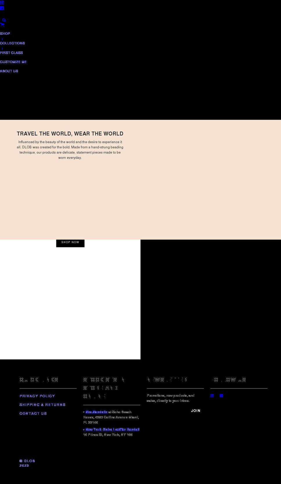 dlob-dlob.com shopify website screenshot