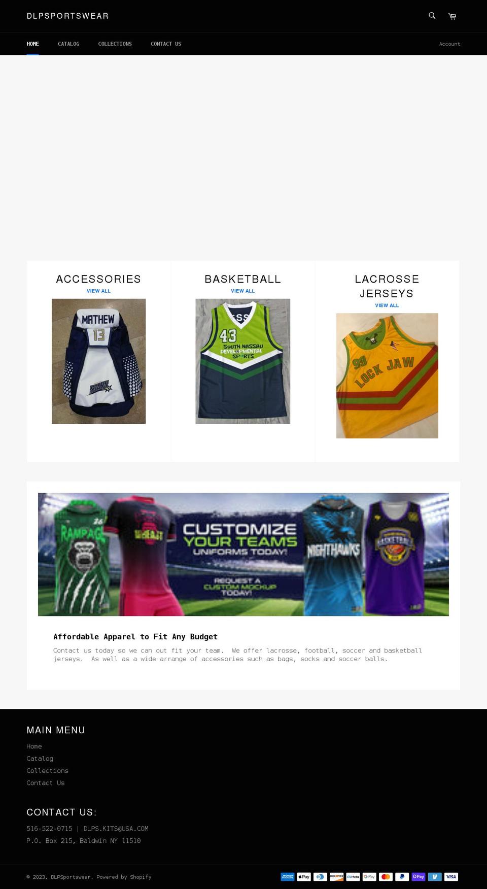 dlpsapparel.com shopify website screenshot