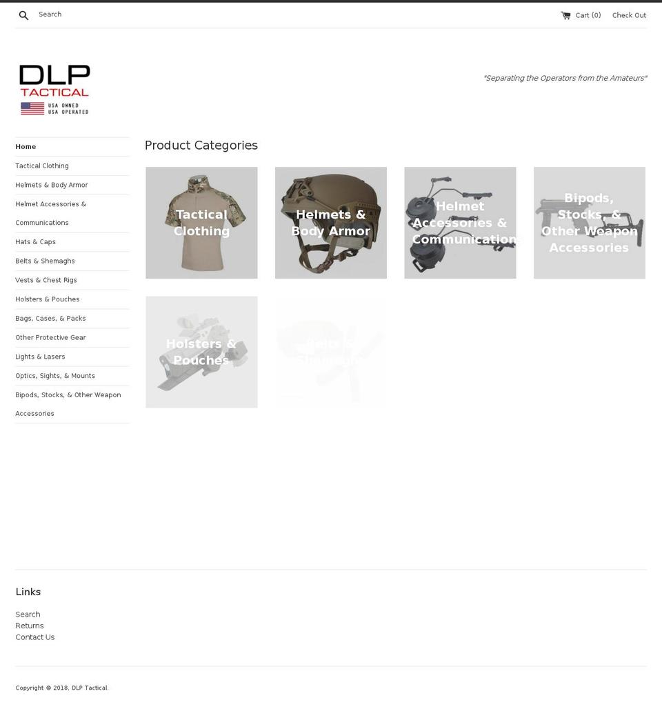 dlptactical.com shopify website screenshot