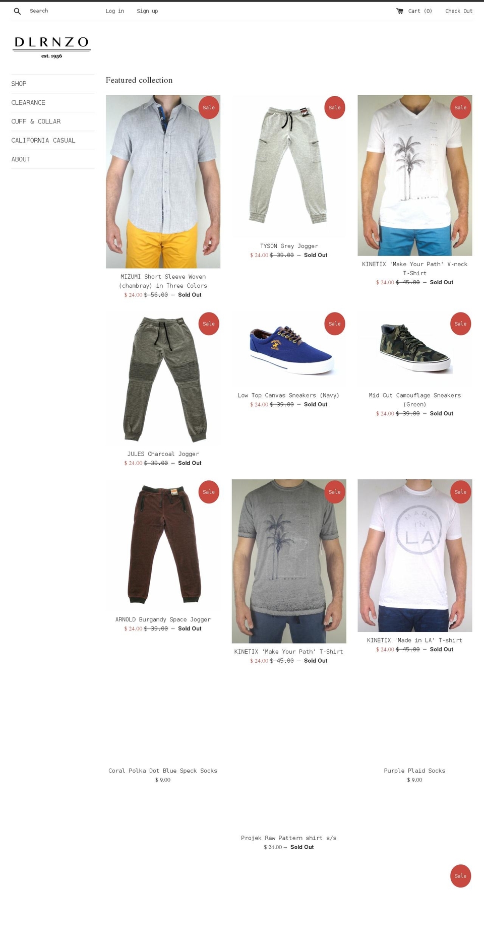 dlrnzo.com shopify website screenshot