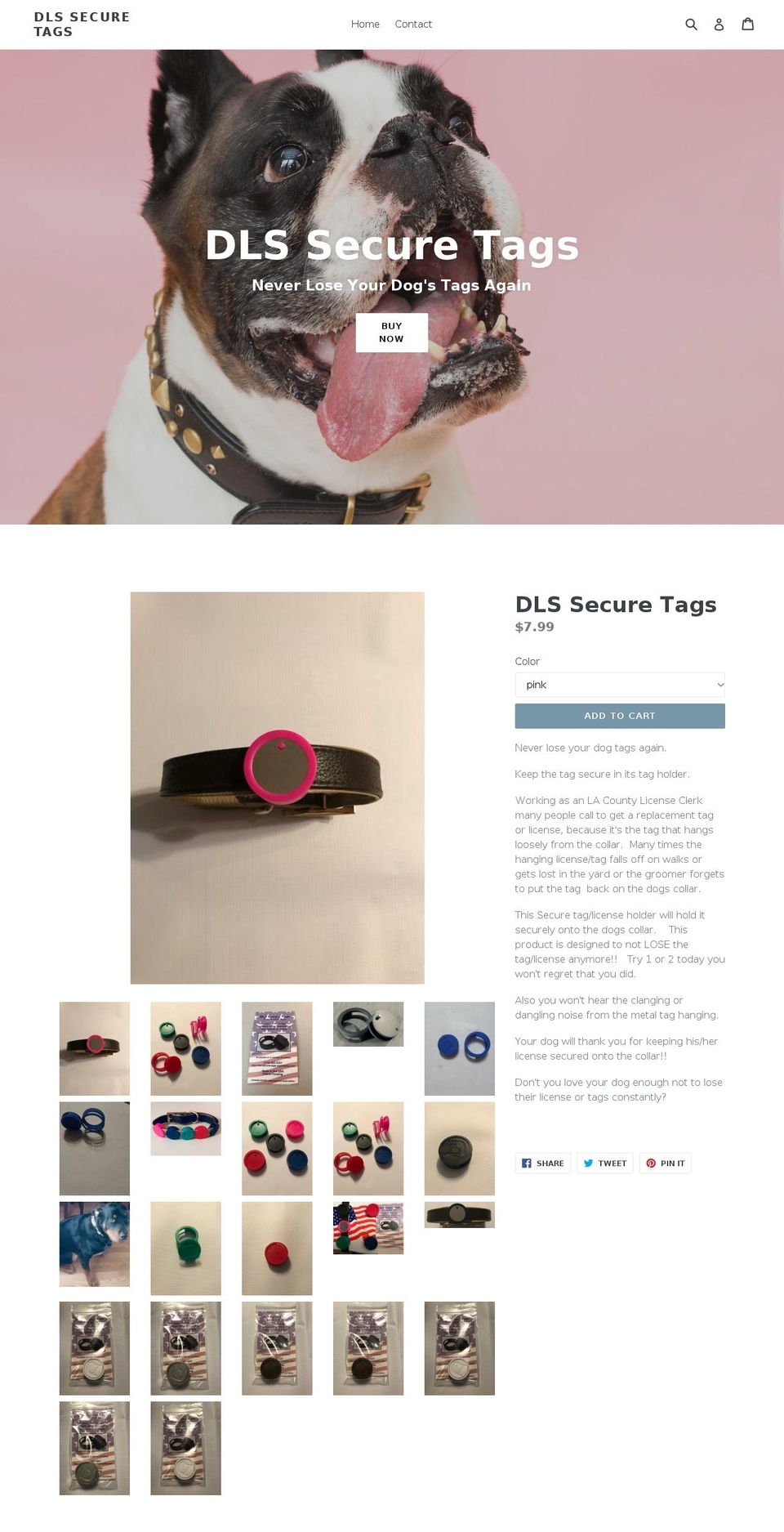 dlsanimalcollars.com — Shopify storefront screenshot