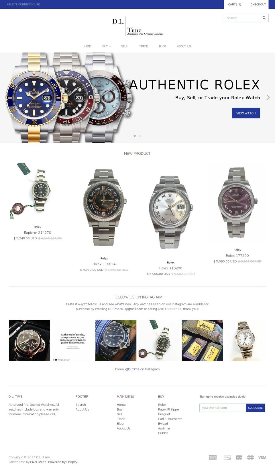dltimeauthentic.com shopify website screenshot