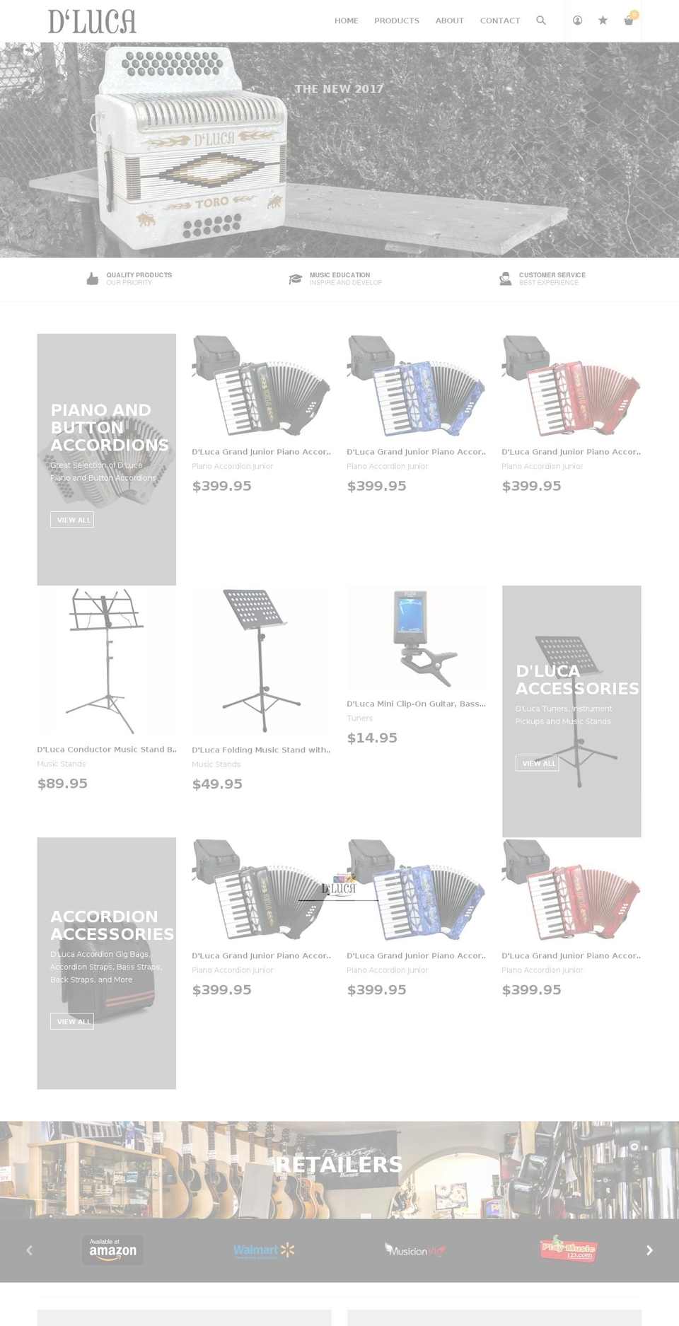 D'Luca Theme 1 Shopify theme site example dlucamusic.com