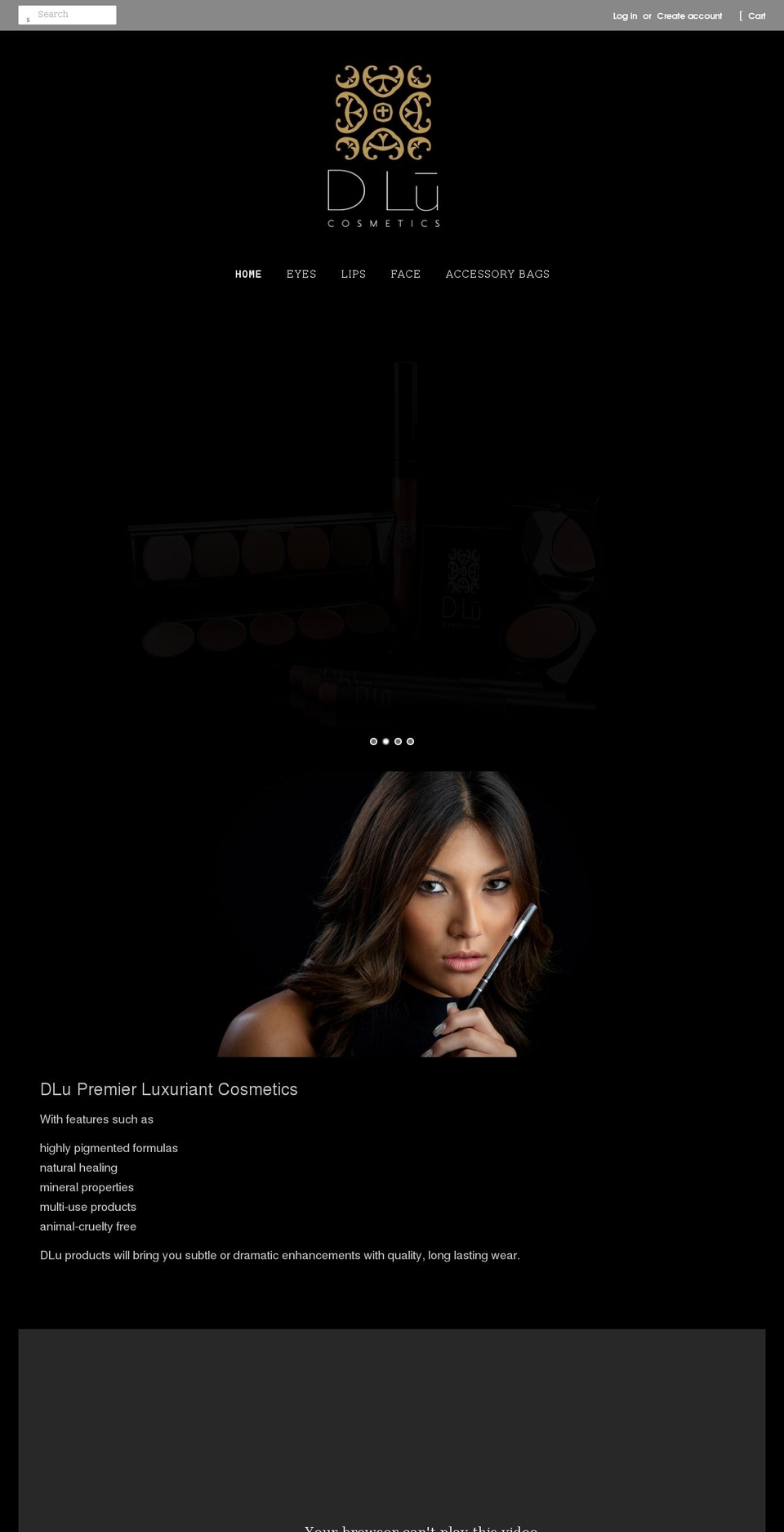 dlucosmeticsstore.com shopify website screenshot