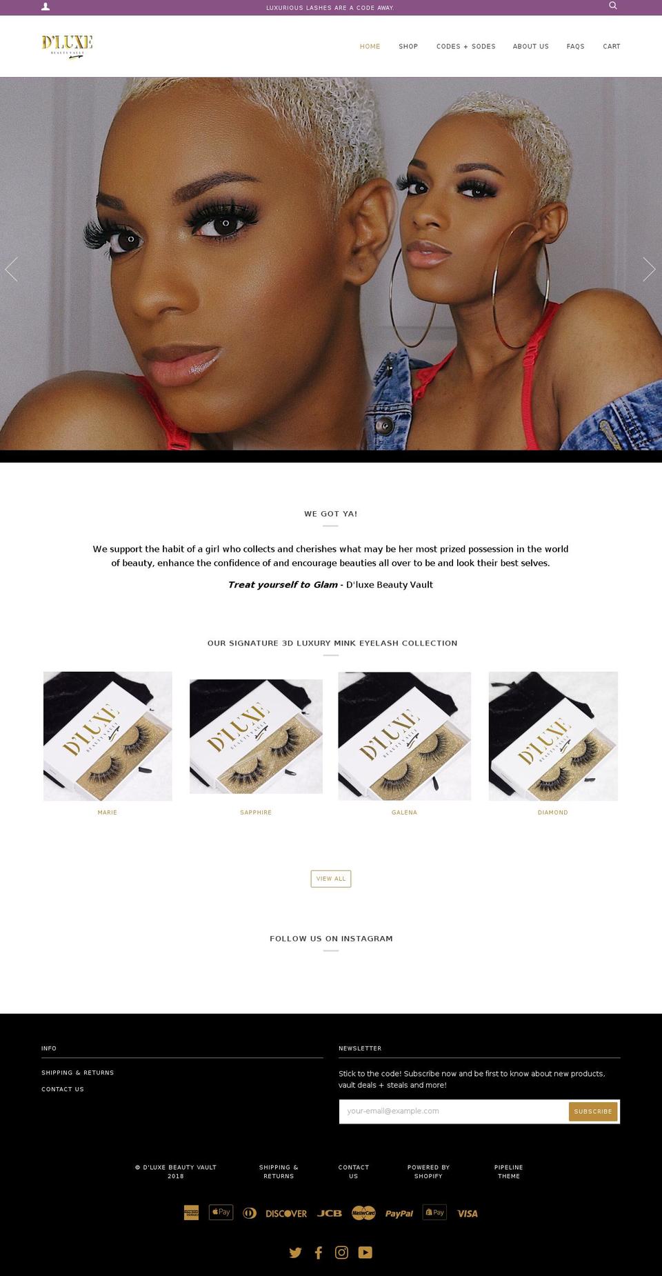 dluxebeautyvault.com — Shopify storefront screenshot