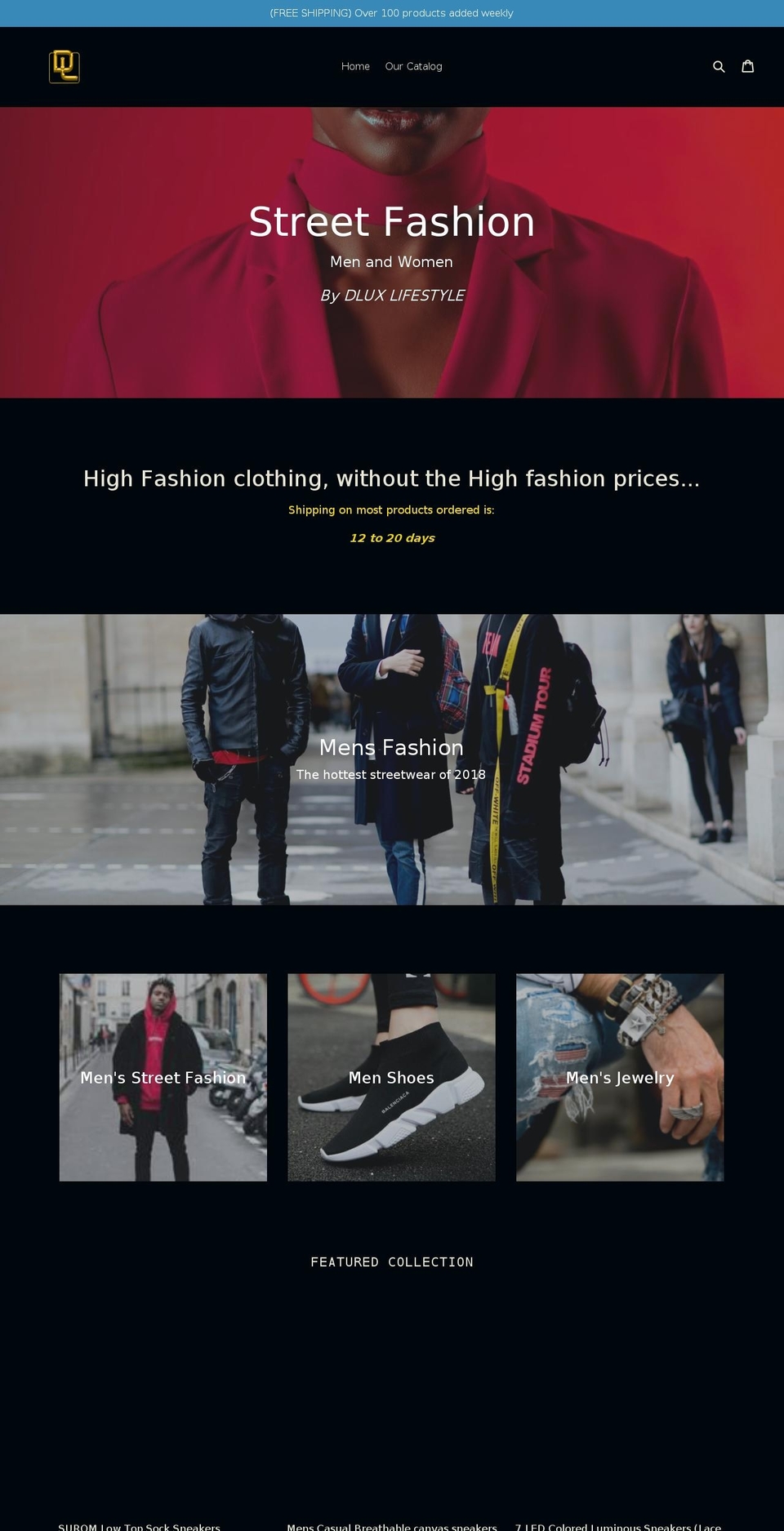 dluxlifestyle.com — Shopify storefront screenshot