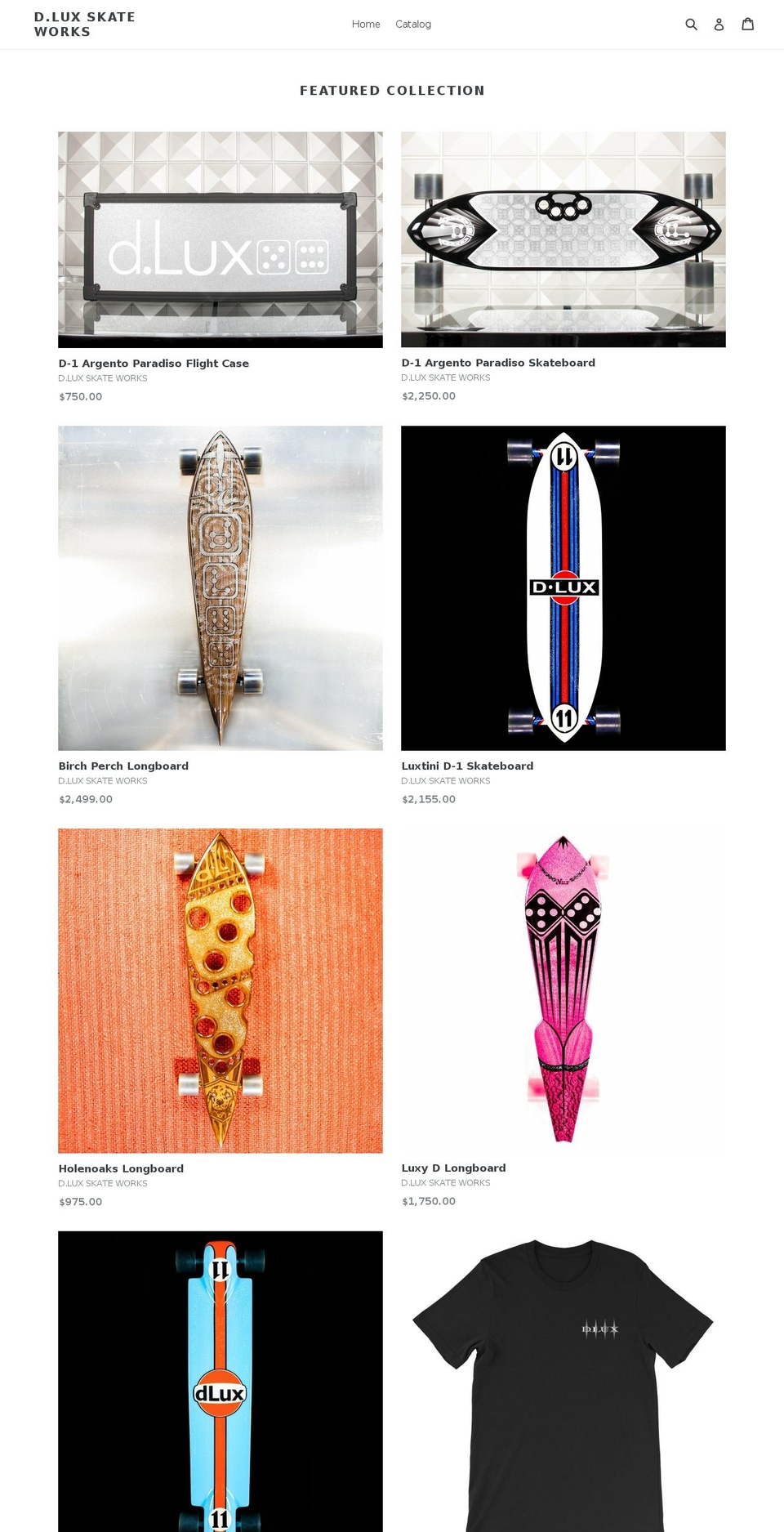 dluxskateworks.com shopify website screenshot