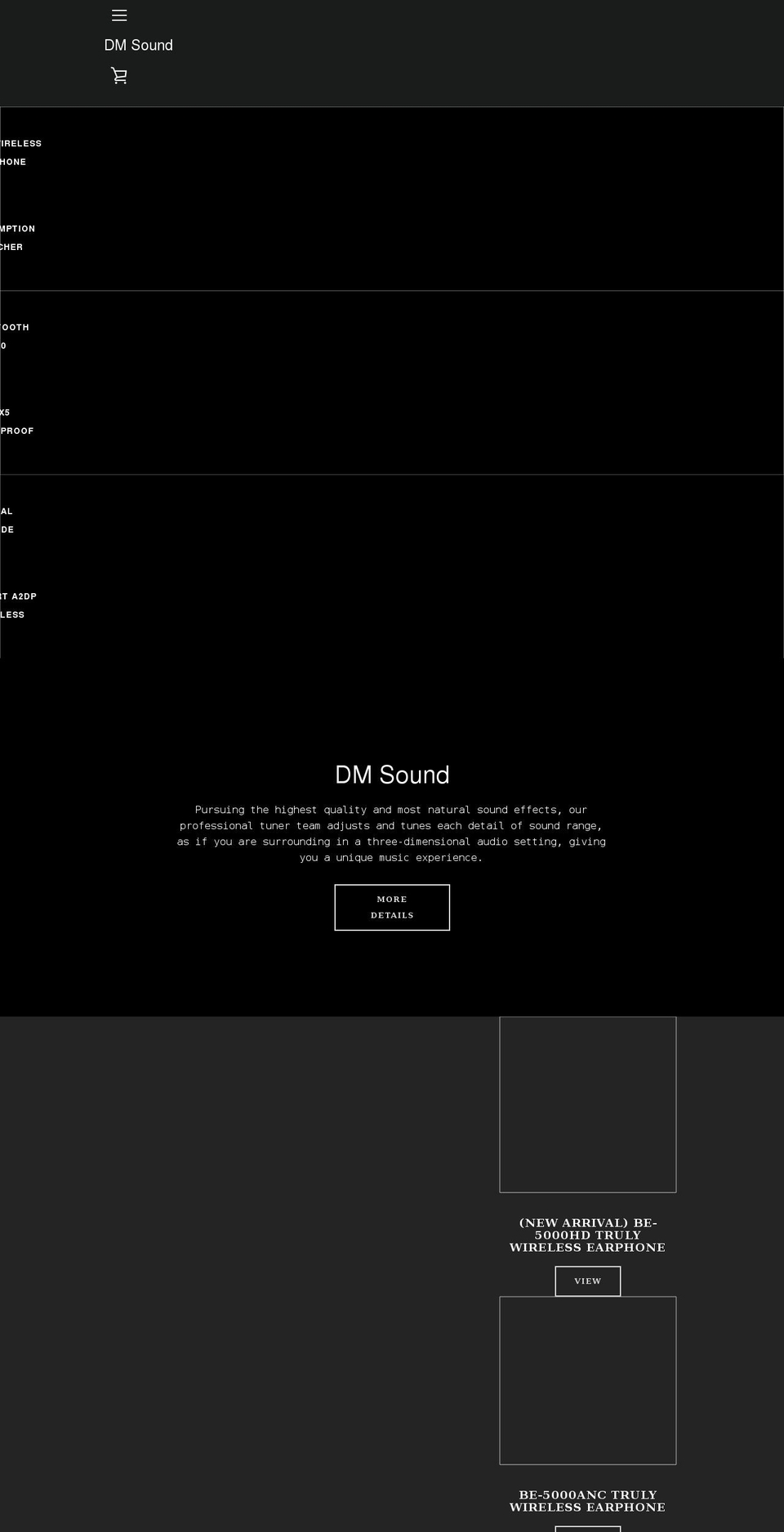 dm-sounds.com shopify website screenshot