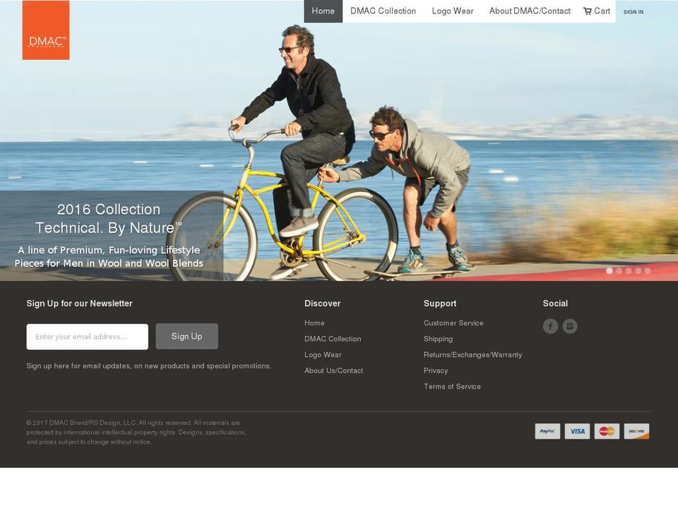 dmacbrand.com shopify website screenshot
