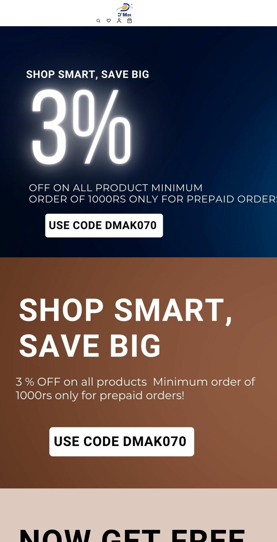 dmakindia.com shopify website screenshot