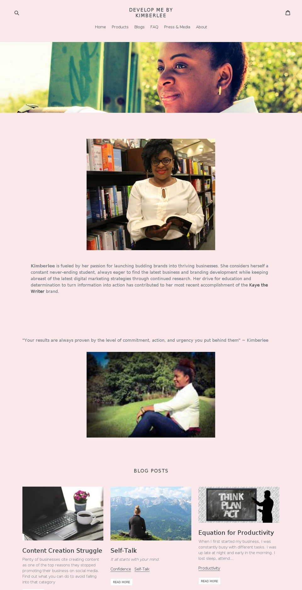 dmbkimberlee.com — Shopify storefront screenshot