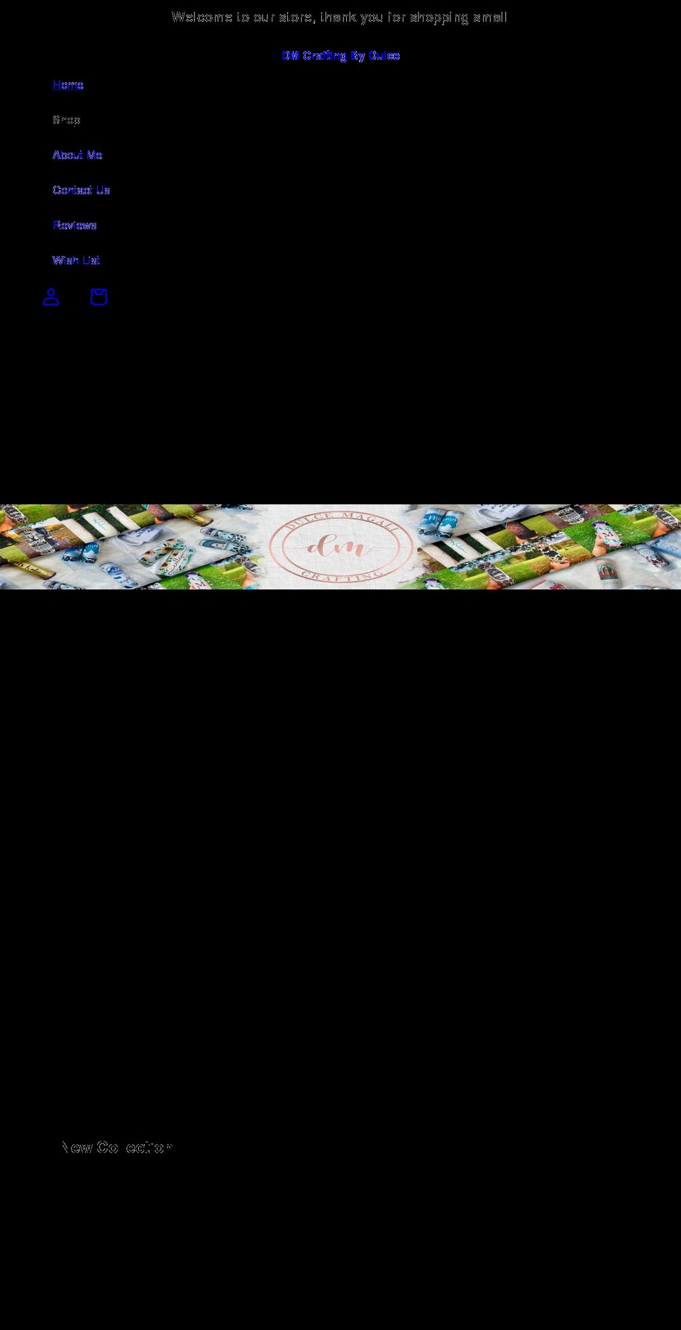 dmcraftingbydulce.com shopify website screenshot