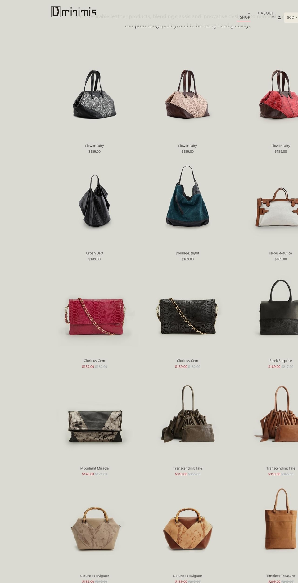 dminimis.com — Shopify storefront screenshot