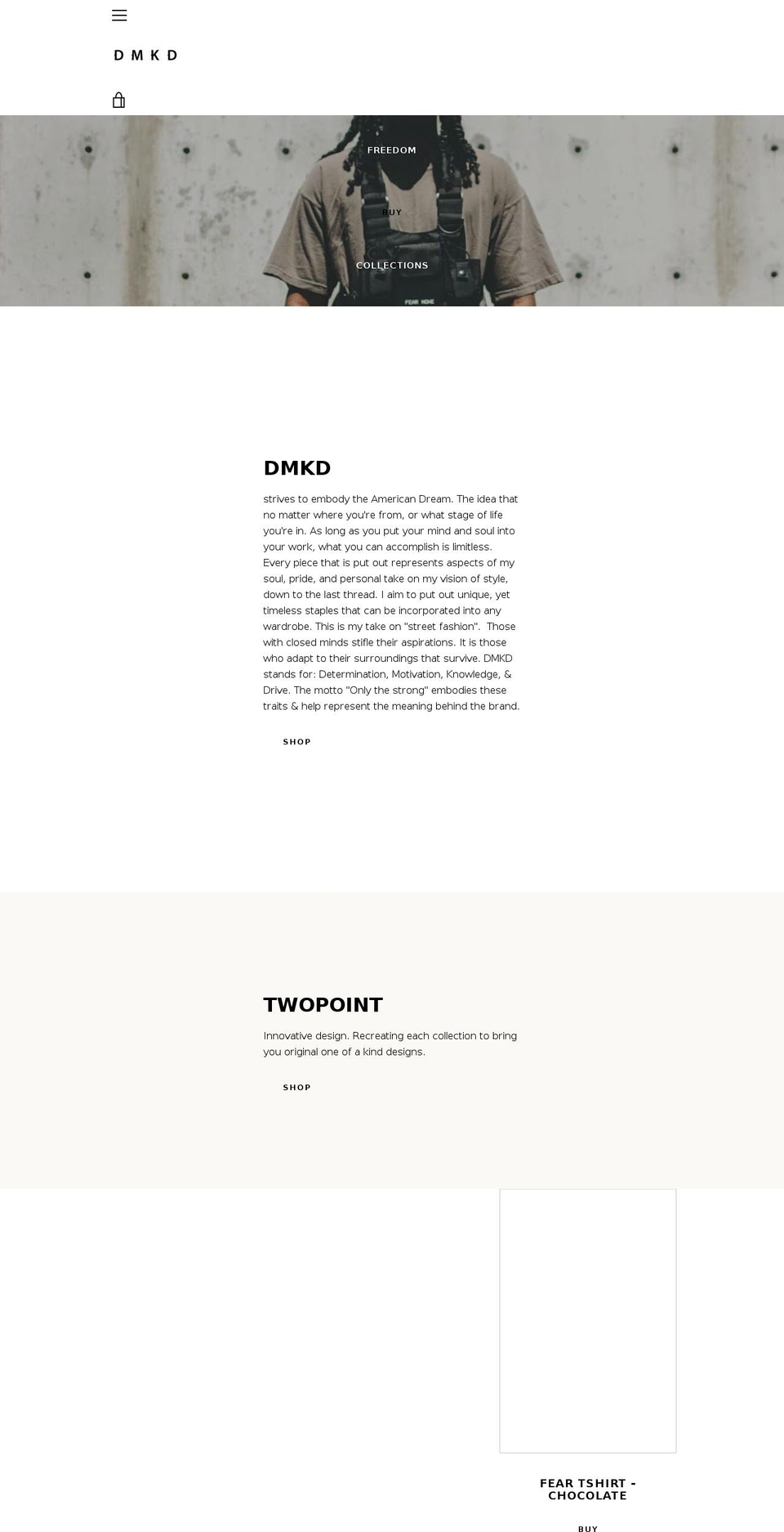 dmkdcollective.com — Shopify storefront screenshot