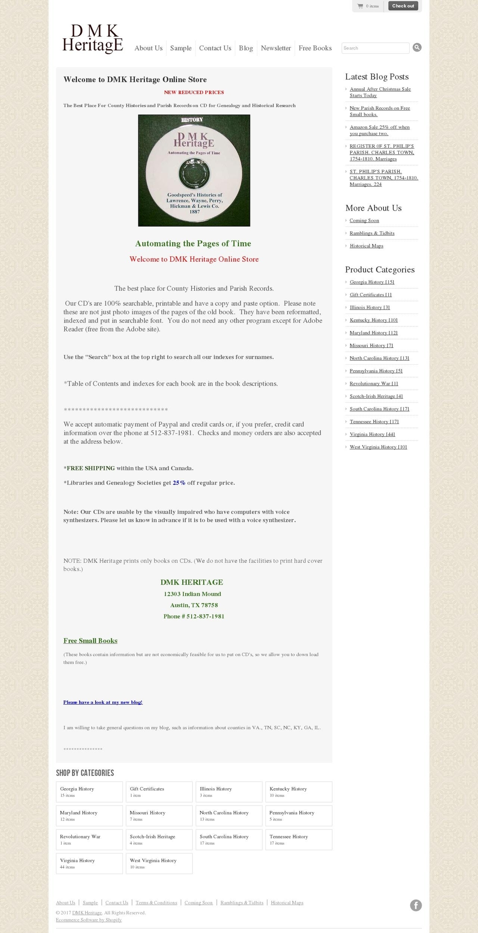 dmkheritage.com shopify website screenshot