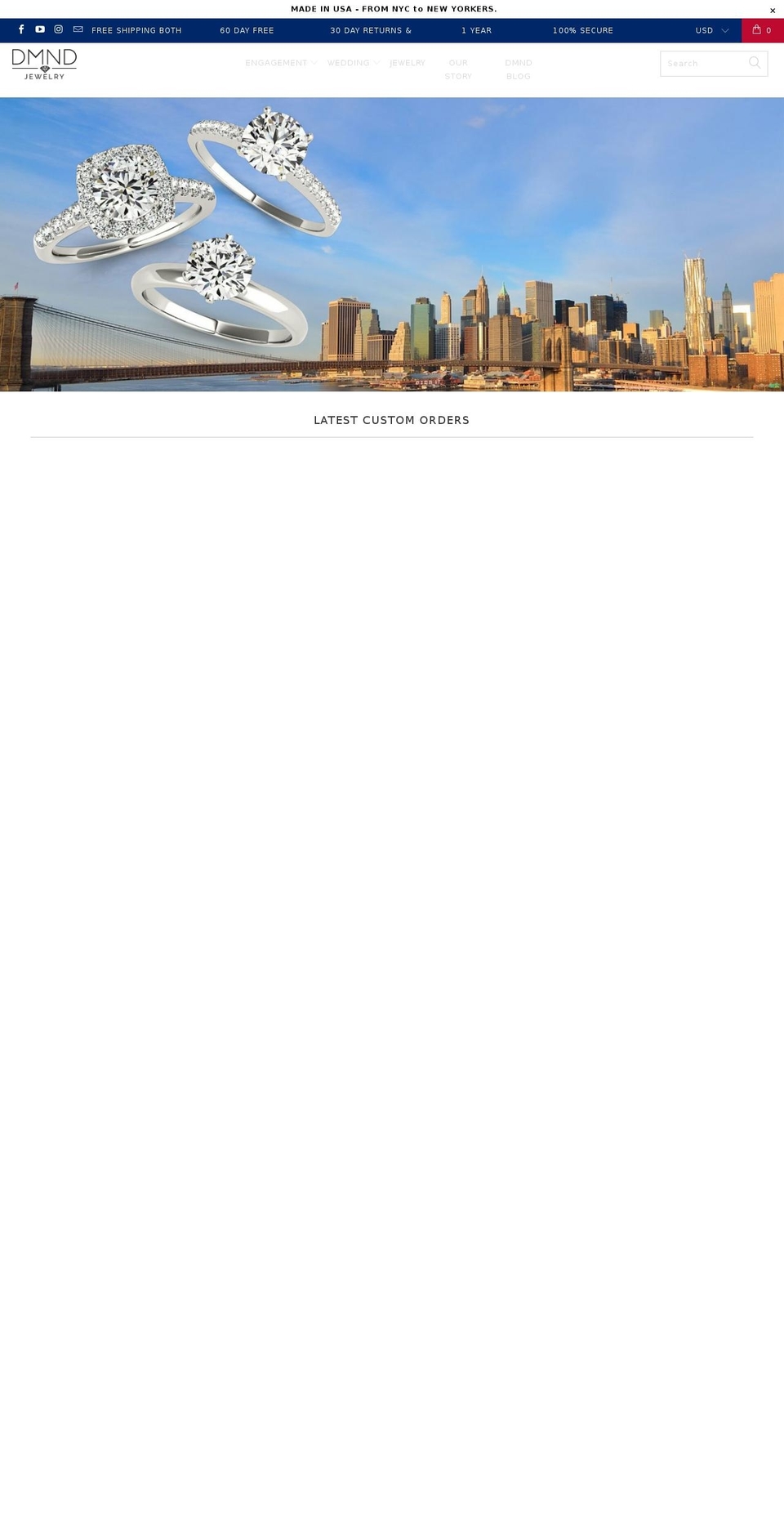 dmndjewelry.com — Shopify storefront screenshot