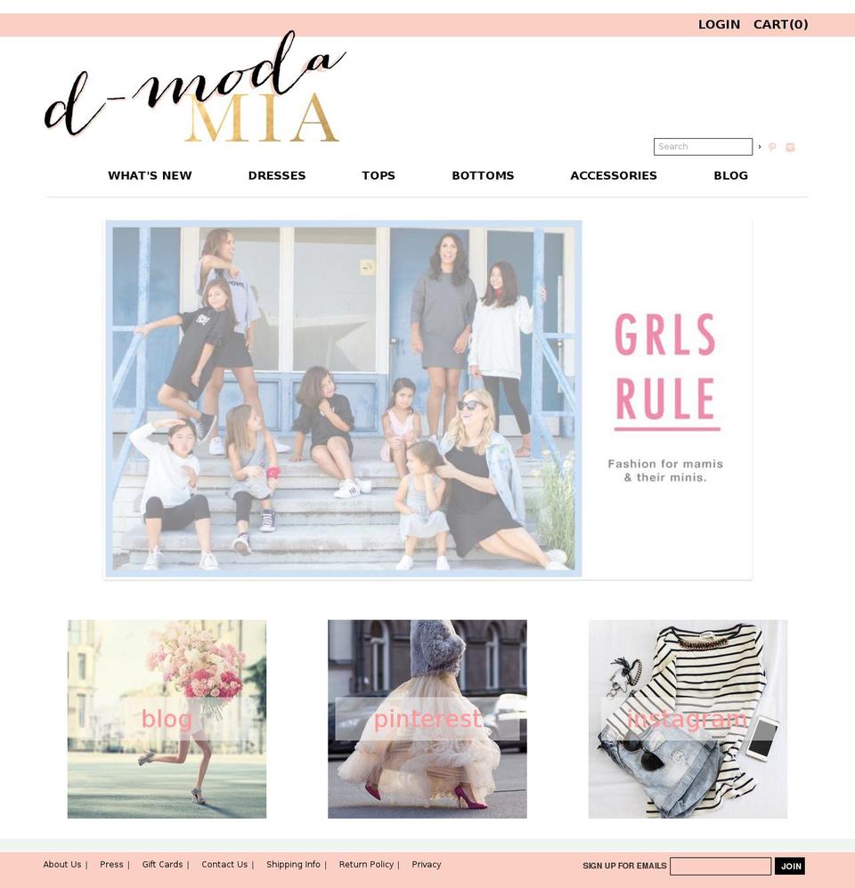 dmodamia.com — Shopify storefront screenshot