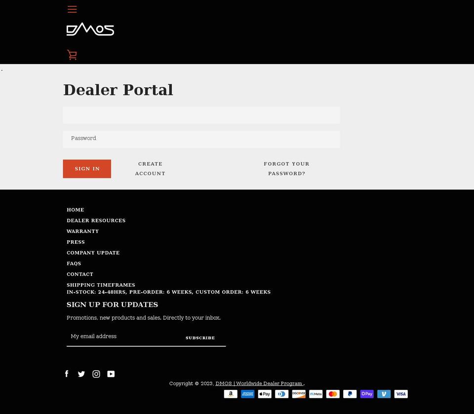 dmosdealer.com shopify website screenshot