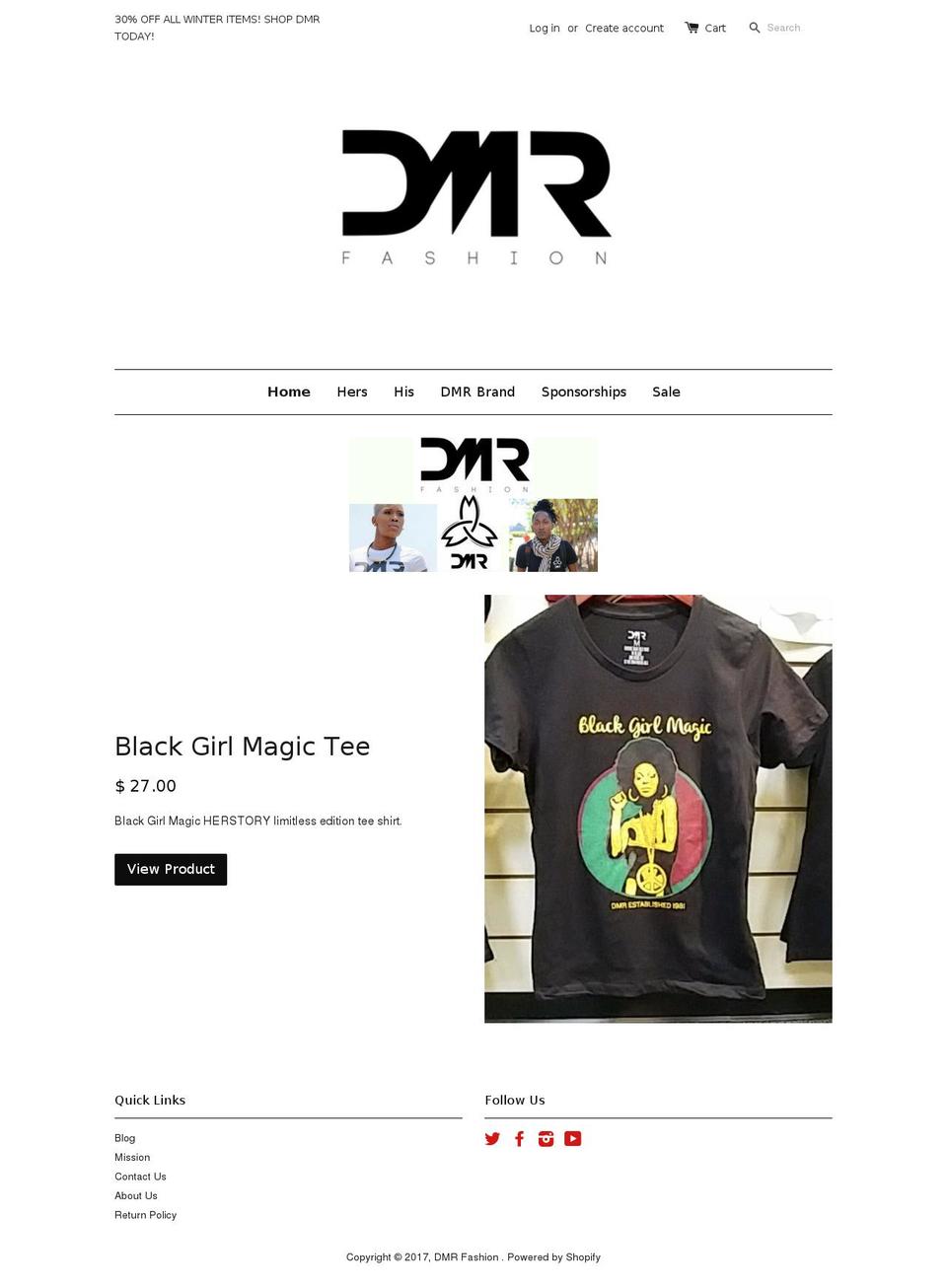 dmrfashion.com shopify website screenshot