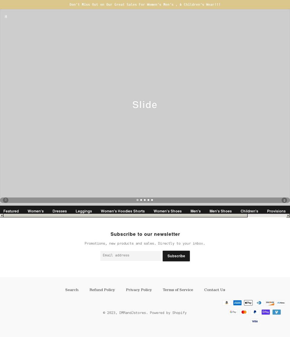 dmrjstores.com shopify website screenshot
