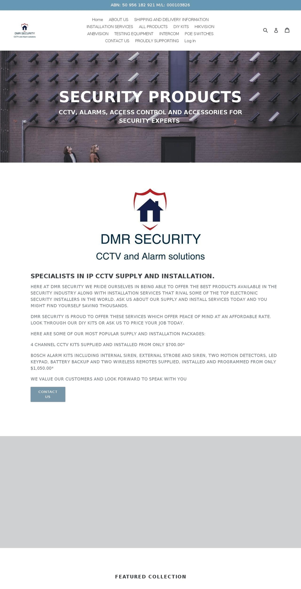 dmrsecurity.com — Shopify storefront screenshot