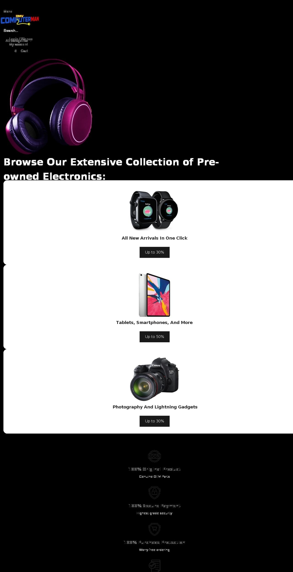 dmvcomputerman.com shopify website screenshot
