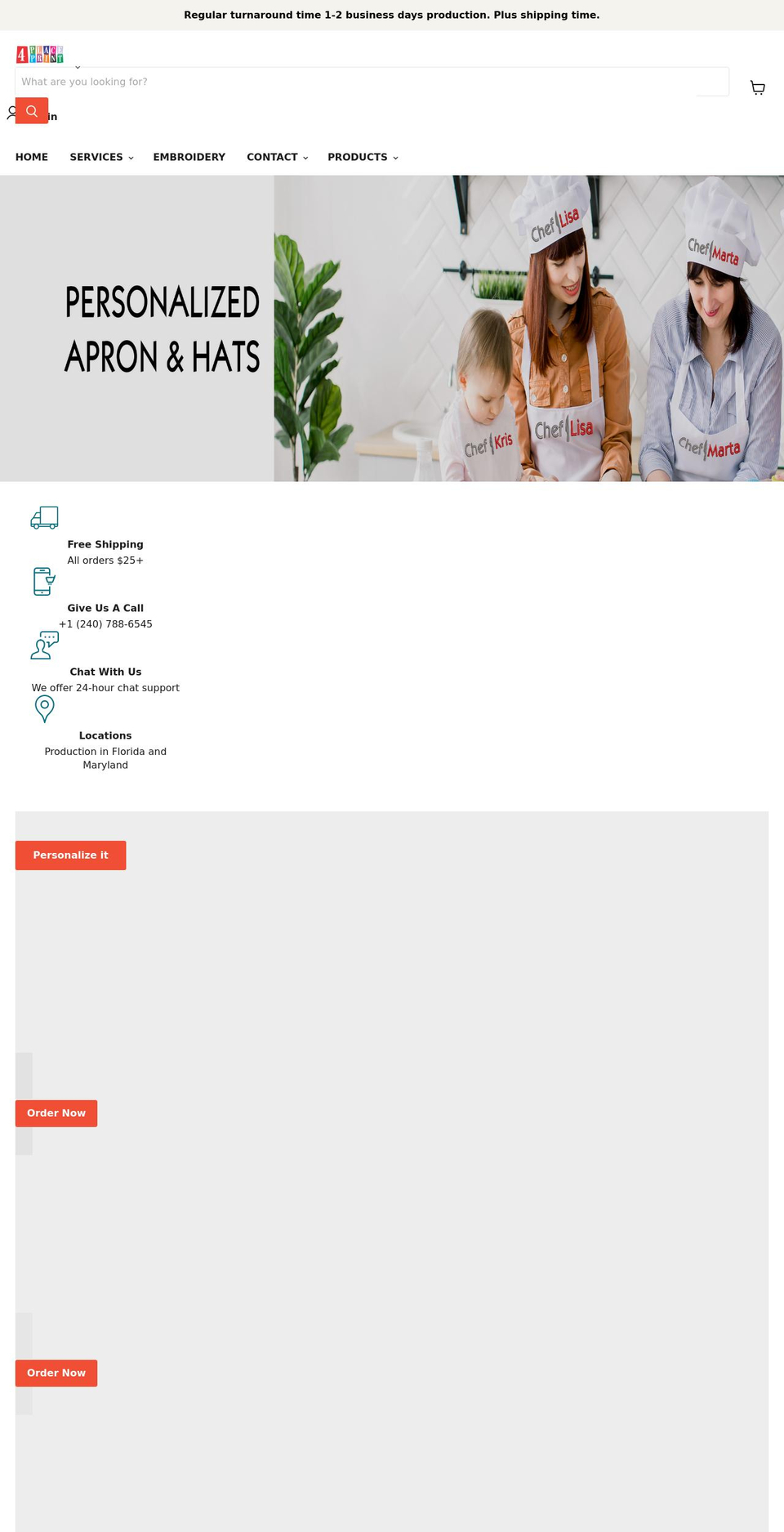 dmvembroidery.com shopify website screenshot