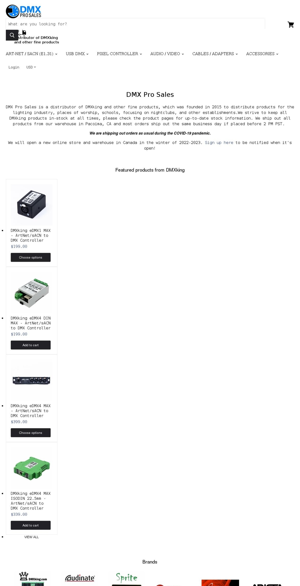dmxprosales.com shopify website screenshot