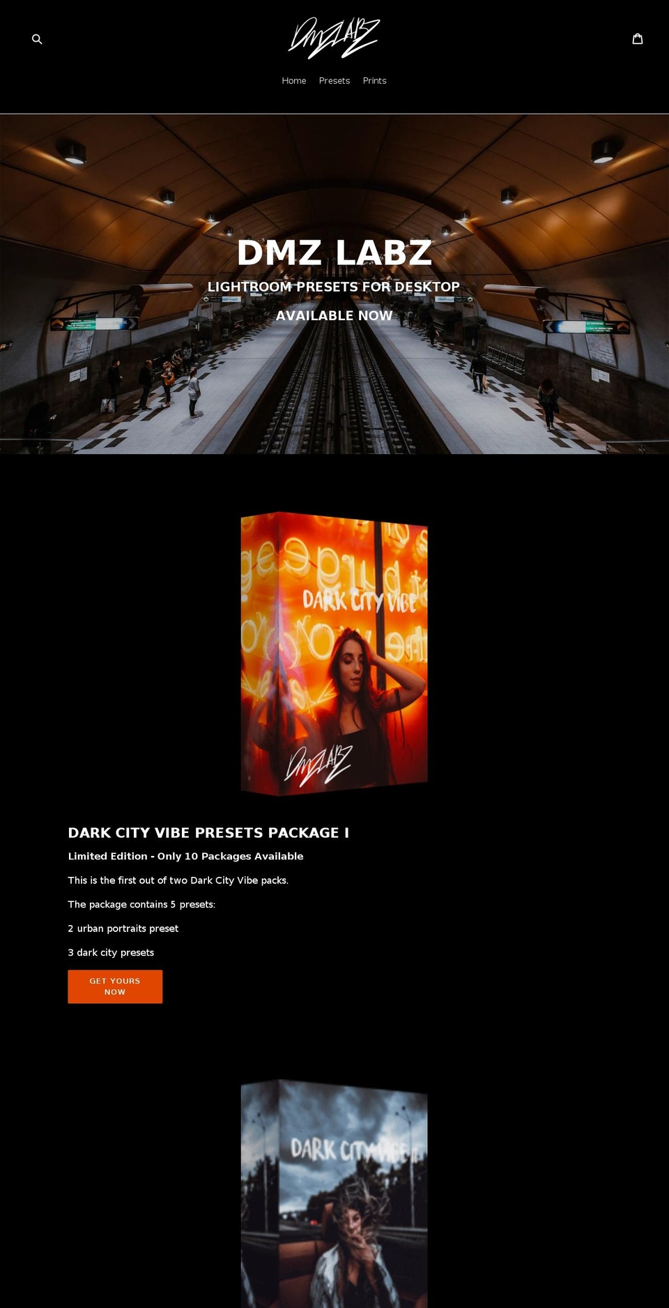 dmzlabz.com — Shopify storefront screenshot