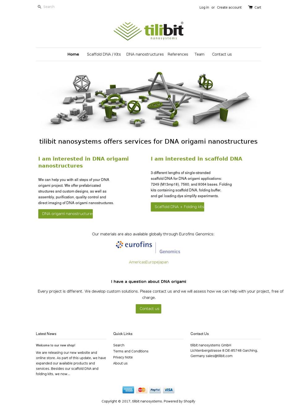 dna-origami.com shopify website screenshot